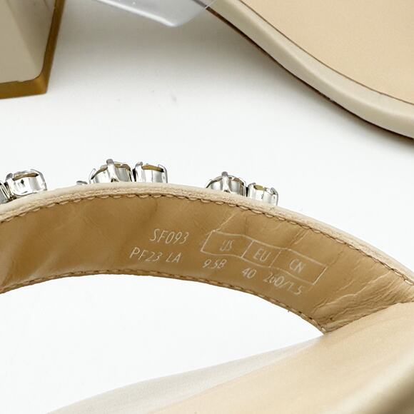 Stuart Weitzman Women Crystal Fleur 60 Slide Heel 9.5 Clear Strap Rhinestone NIB - Picture 13 of 13